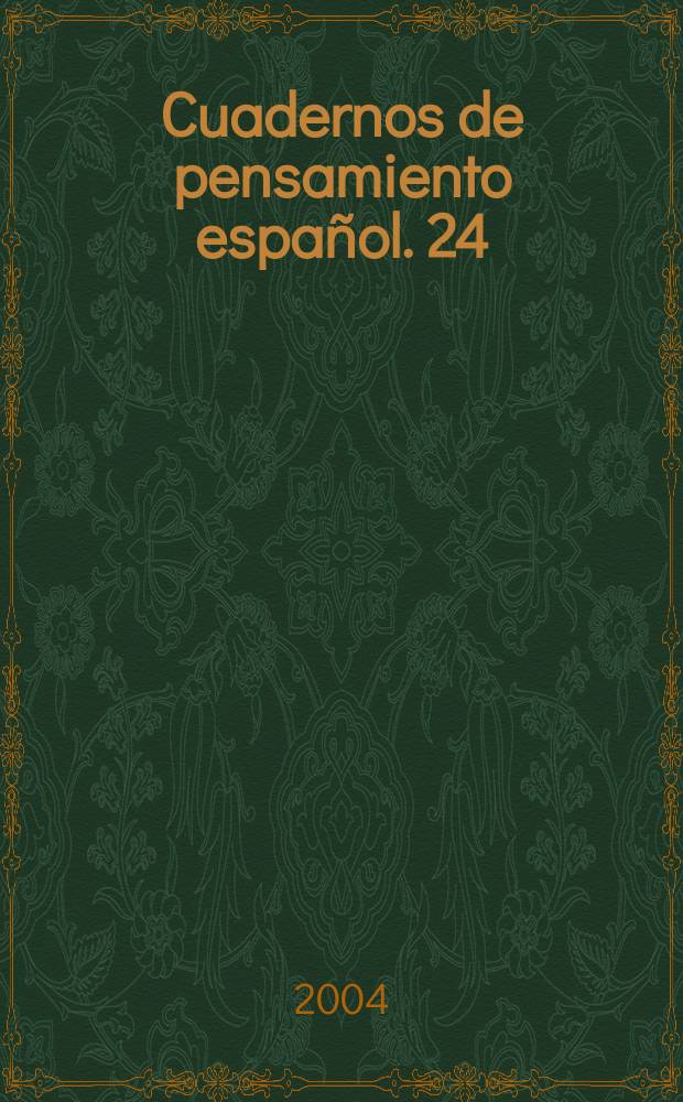 Cuadernos de pensamiento español. 24 : Obras filosóficas