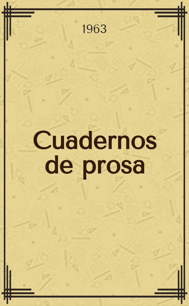 Cuadernos de prosa