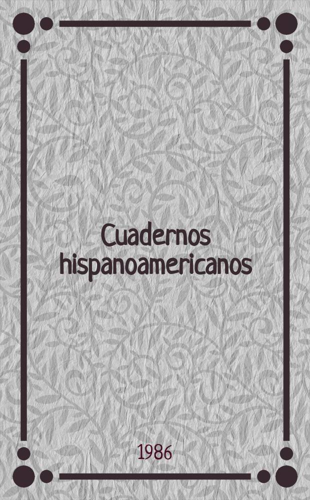 Cuadernos hispanoamericanos : Revista mensual de cultura hispánica. 1986, №433/434 : Homenaje a Garcia Lorca