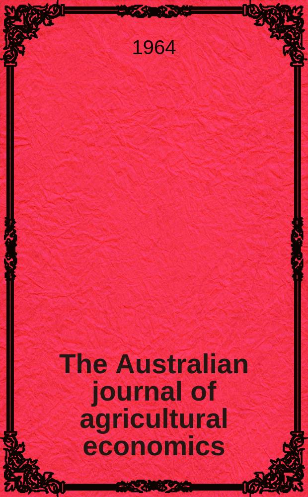 The Australian journal of agricultural economics