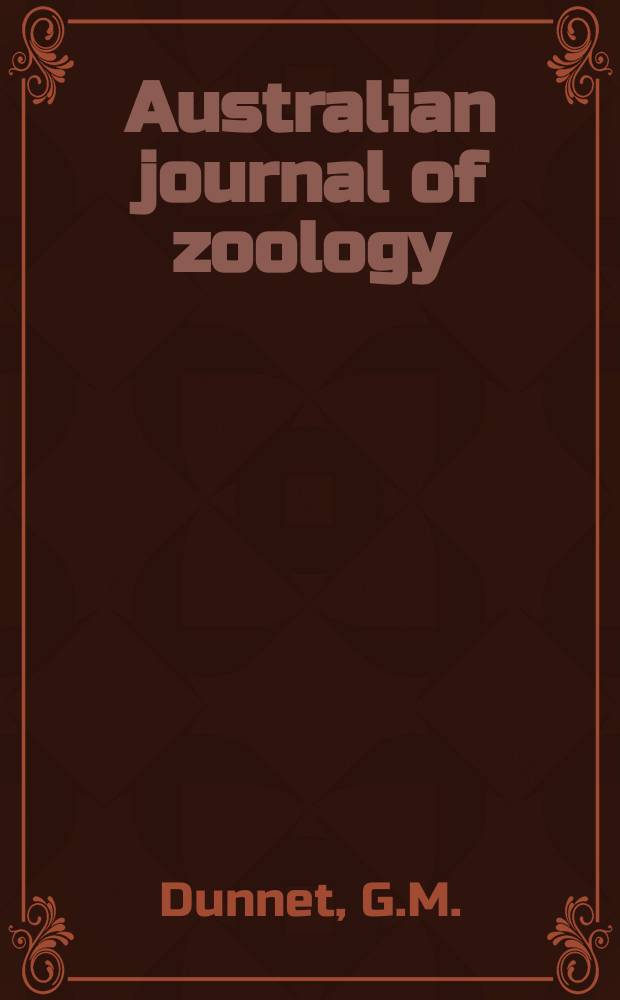 Australian journal of zoology : Publ. by the Commonwealth scientific and industrial research organization. №30 : A monograph of Australian fleas ...