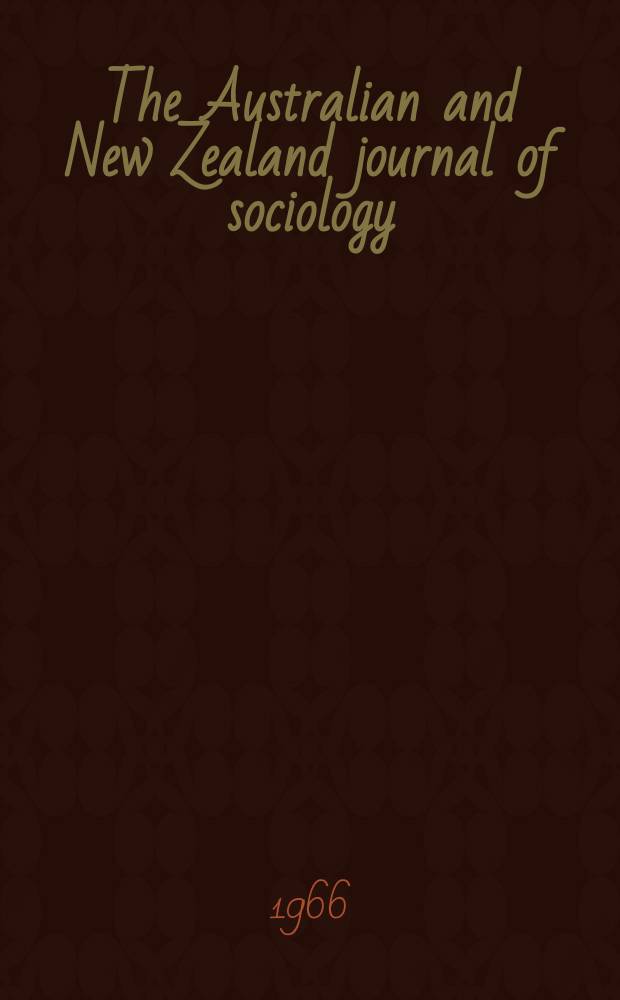 The Australian and New Zealand journal of sociology