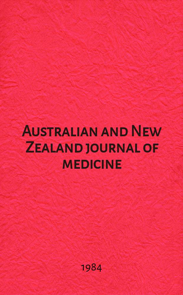 Australian and New Zealand journal of medicine : Formerly Australasian annals of medicine. Vol.14, №3