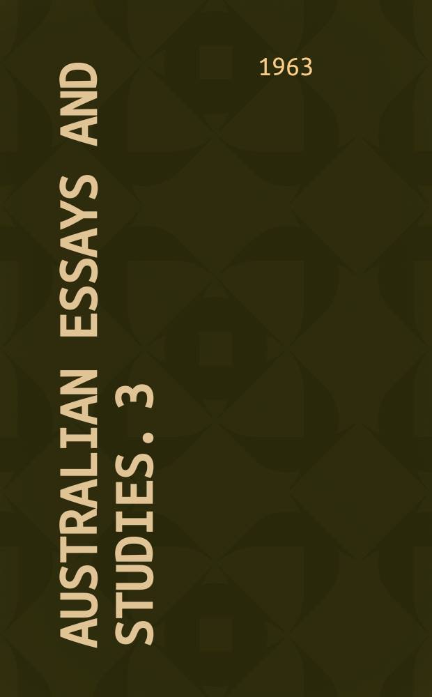Australian essays and studies. 3 : On the history and structure of the Australian languages