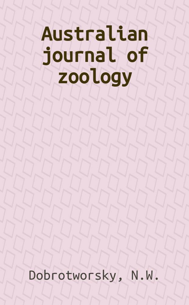 Australian journal of zoology : Publ. by the Commonwealth scientific and industrial research organization. №5 : The Tipuldae (Diptera) of Australia