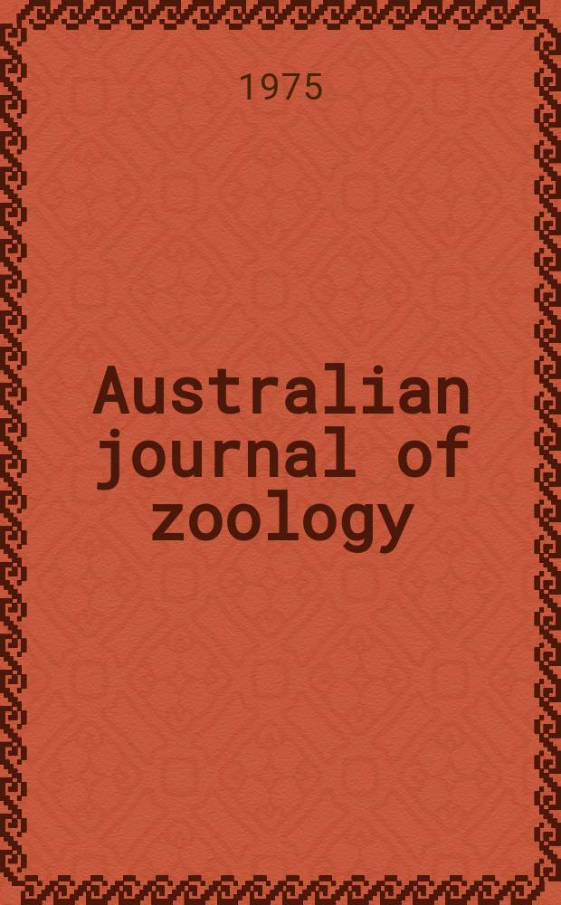 Australian journal of zoology : Publ. by the Commonwealth scientific and industrial research organization. №35 : A taxonomic revision ...