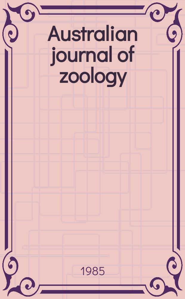 Australian journal of zoology : Publ. by the Commonwealth scientific and industrial research organization. №109 : A taxonomic revision ...