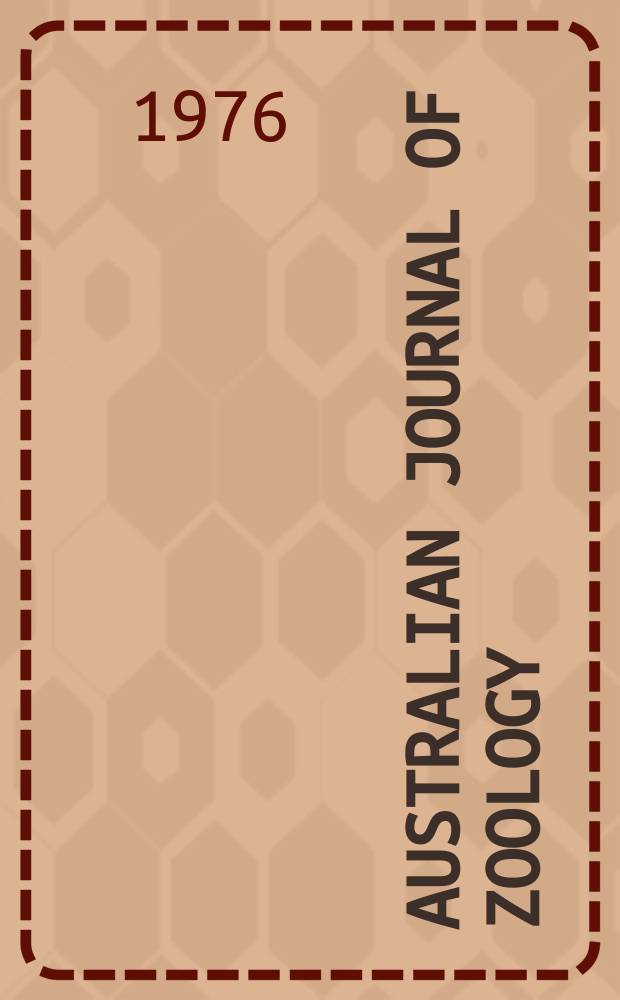 Australian journal of zoology : Publ. by the Commonwealth scientific and industrial research organization. №36 : A generic and suprageneric classification ...