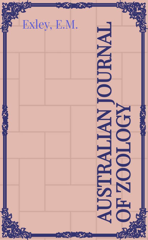 Australian journal of zoology : Publ. by the Commonwealth scientific and industrial research organization. №41 : Revision of the subgenus Euryglossa Smith ...