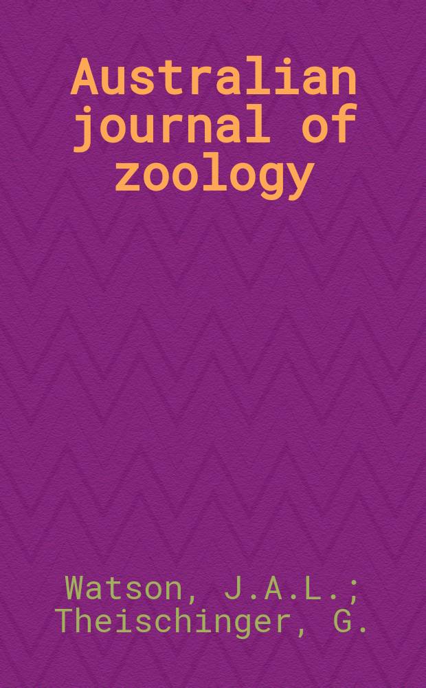 Australian journal of zoology : Publ. by the Commonwealth scientific and industrial research organization. №98 : The Australian Protoneurinae ...