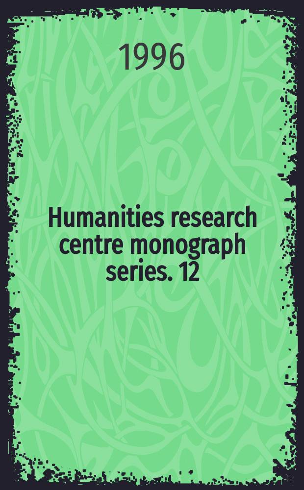 Humanities research centre monograph series. 12 : Africa today