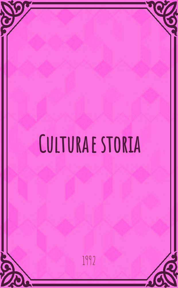 Cultura e storia