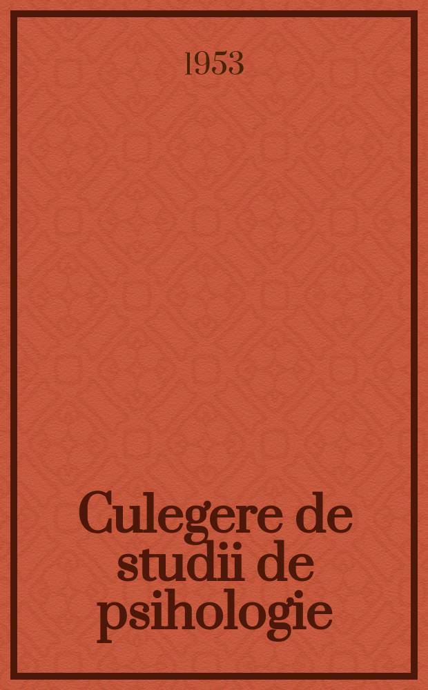 Culegere de studii de psihologie