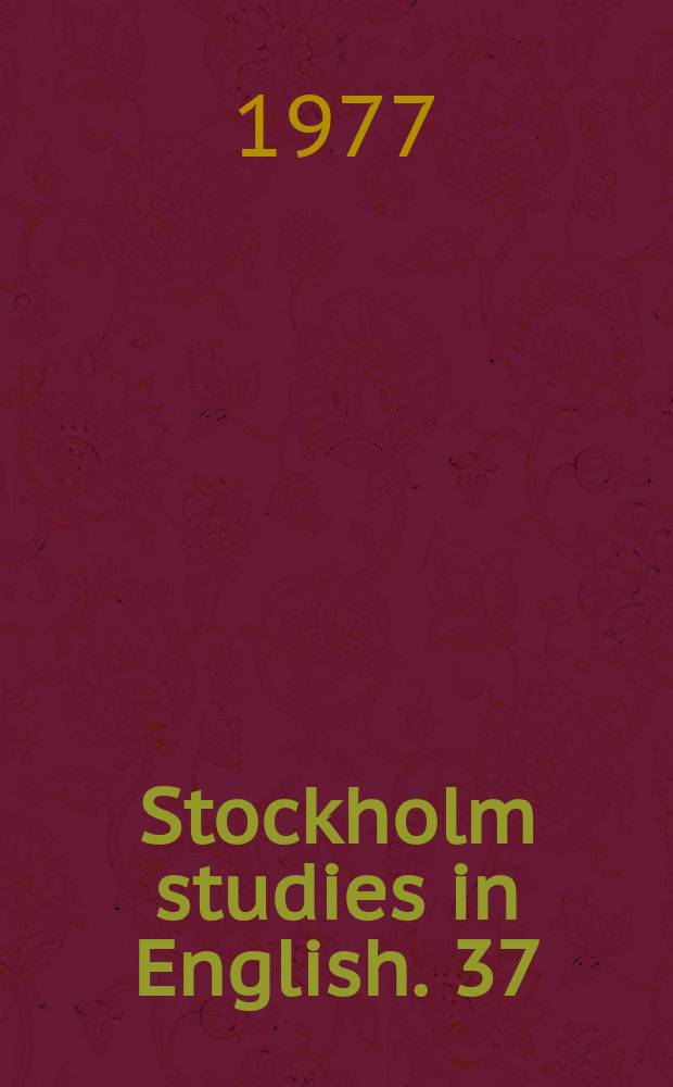 Stockholm studies in English. 37 : The art of hunting