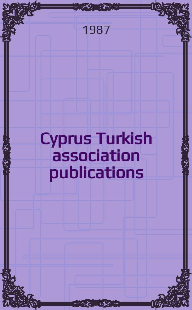 Cyprus Turkish association publications