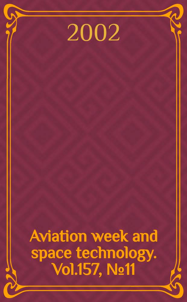 Aviation week and space technology. Vol.157, №11