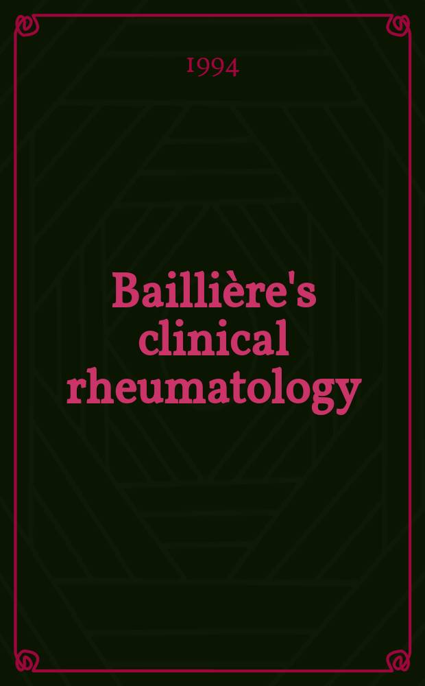 Baillière's clinical rheumatology : International practice and research. Vol.8, №2 : Psoriatic arthritis