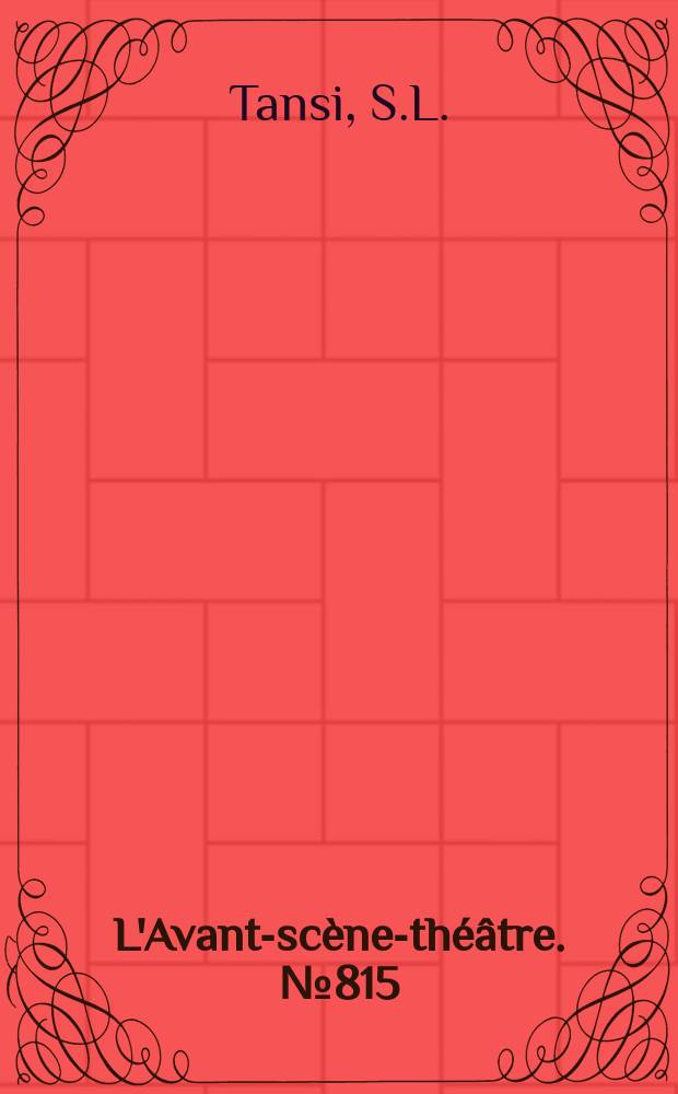 L'Avant-scène-théâtre. №815 : Moi, veuve de l'empire. Témoignage contre un homme stérile