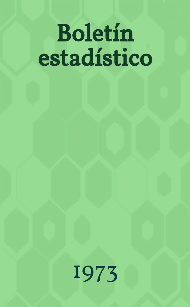 Boletín estadístico : Publicación a cargo de la Gerencia de investigaciones económicas. Año16 1973, №3