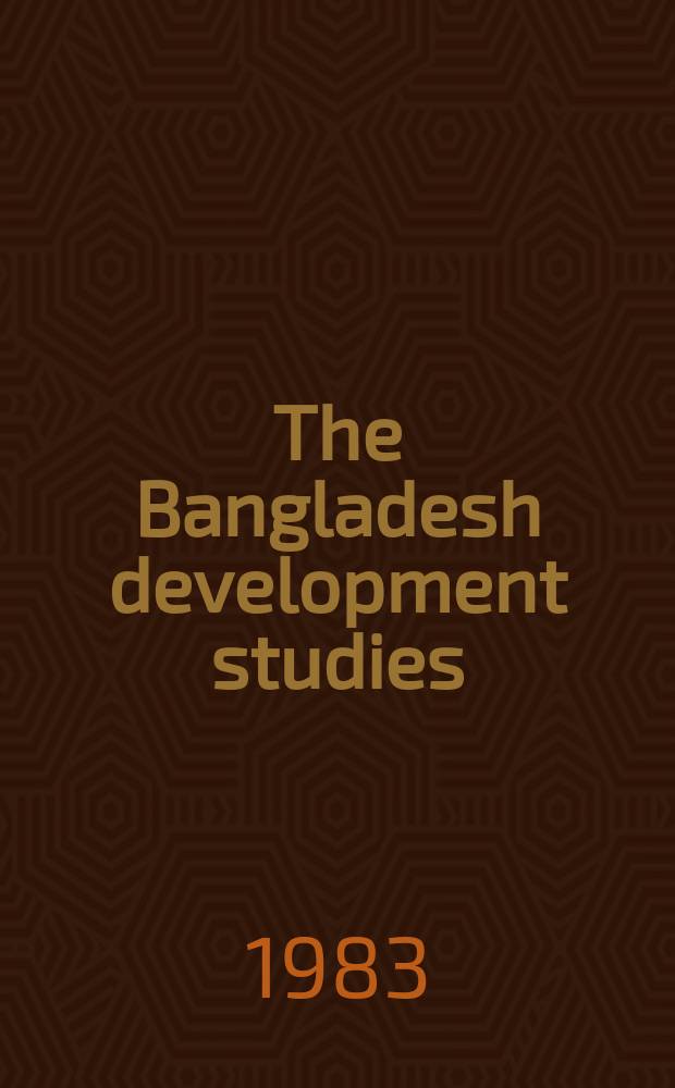 The Bangladesh development studies : The quarterly journal of the Bangladesh inst. of development studies Formerly the Bangladesh economic review. Vol.11, №3 : Fertility behavior in low-income countries