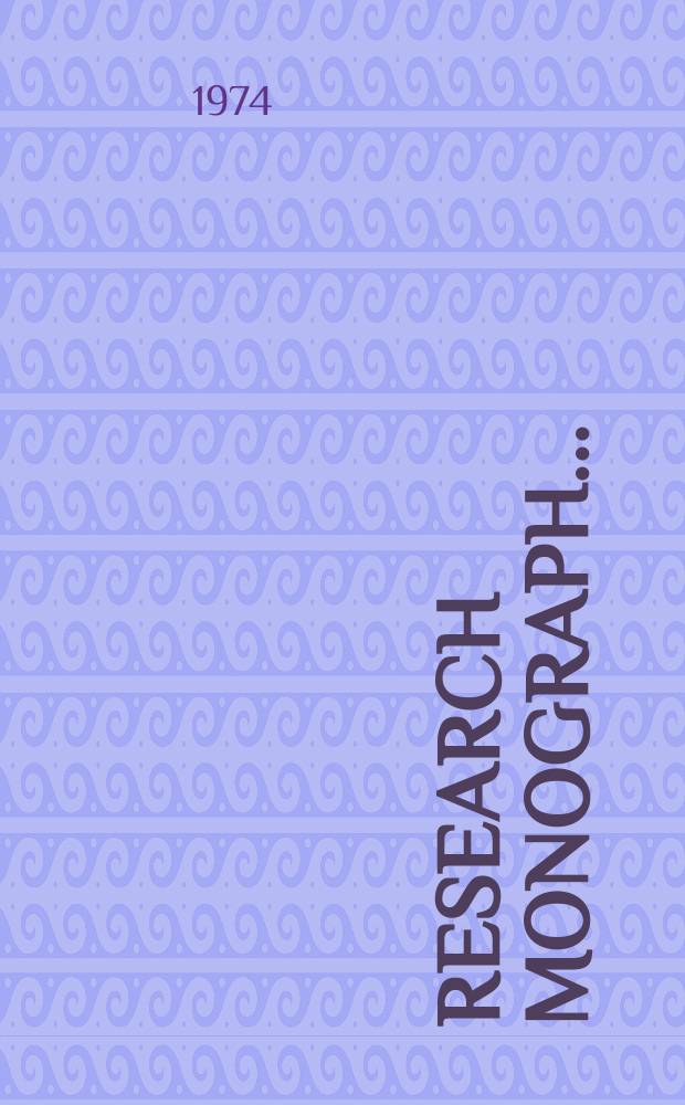 Research monograph...