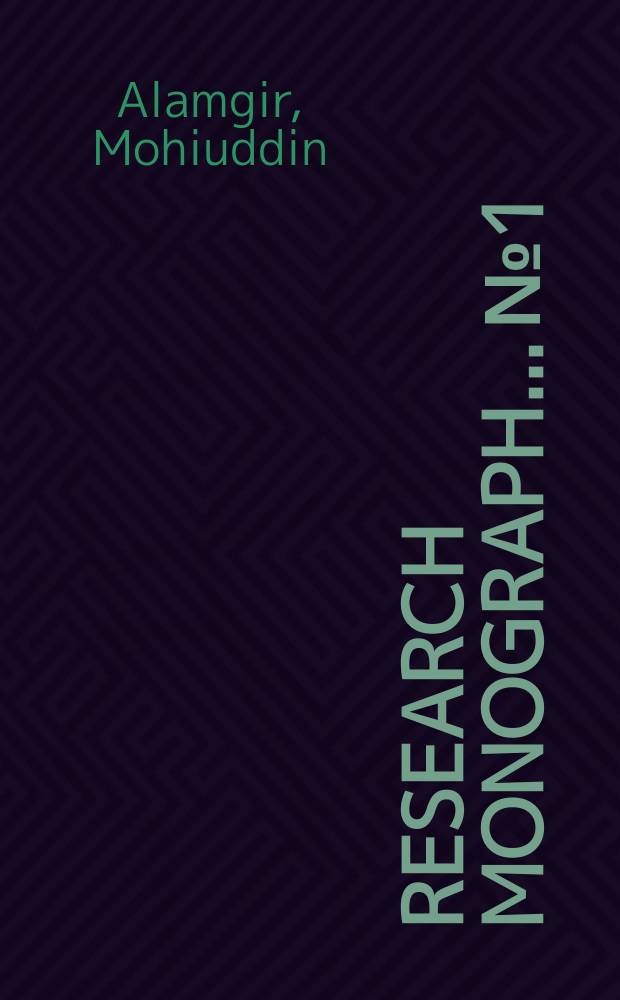 Research monograph... №1 : Bangladesh: national income and expenditure