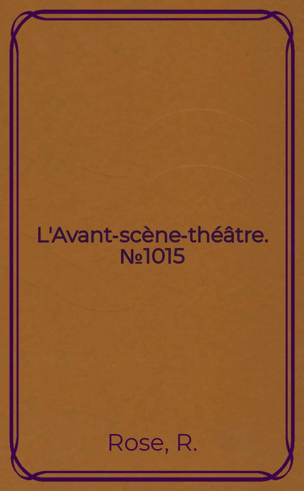 L'Avant-scène-théâtre. №1015 : Douze hommes en colère
