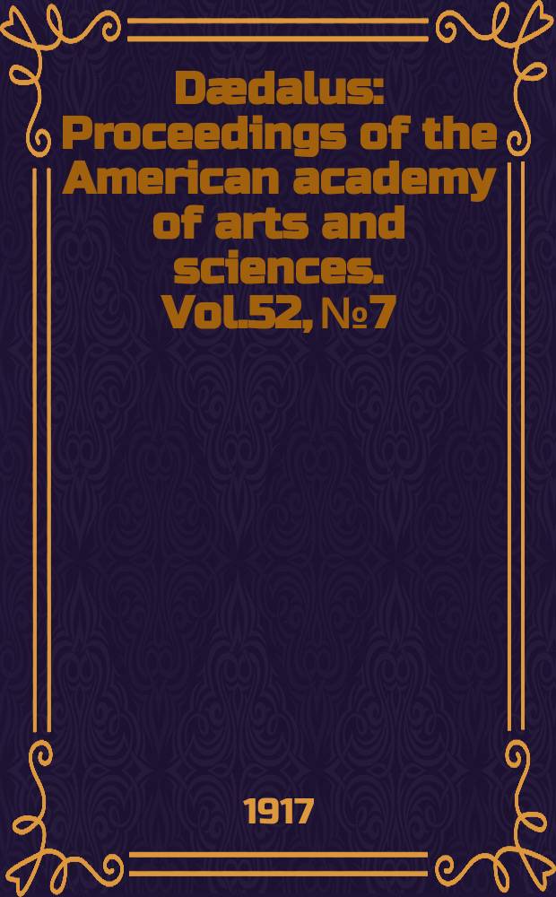 Dædalus : Proceedings of the American academy of arts and sciences. Vol.52, №7 : A classification of quadratic vectors