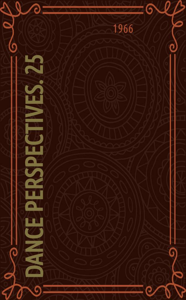 Dance perspectives. 25 : New dance