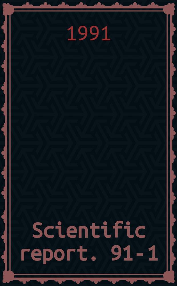 Scientific report. 91-1 : Stormfloder