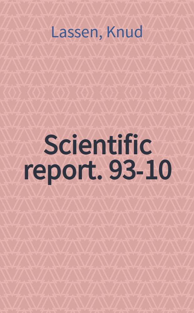 Scientific report. 93-10 : Critical assessment of selected solar activity parameters: 1500 - 1990