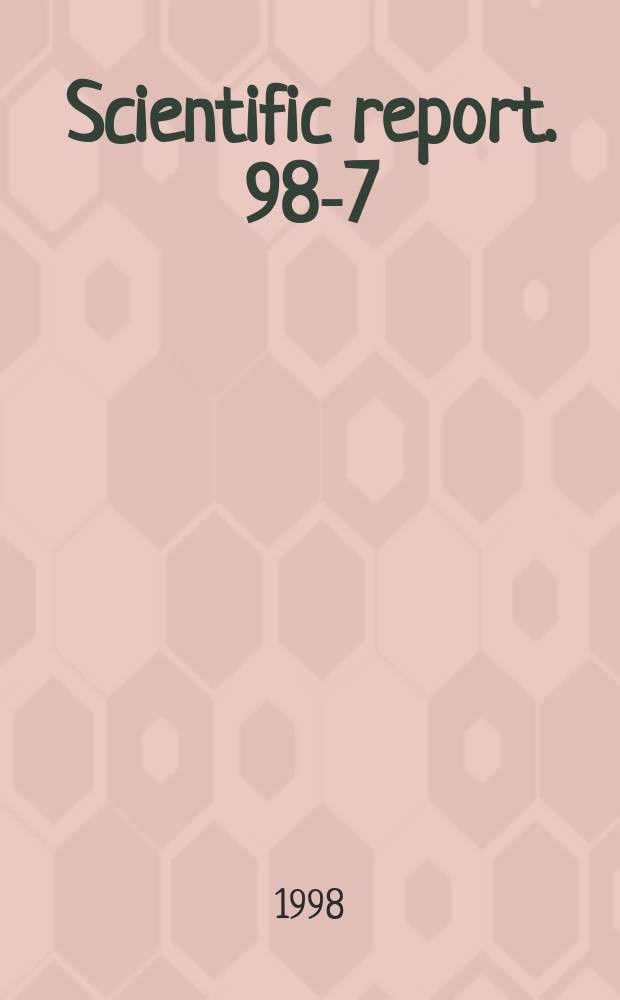 Scientific report. 98-7 : GPS atmosphere profiling methods and error assessments