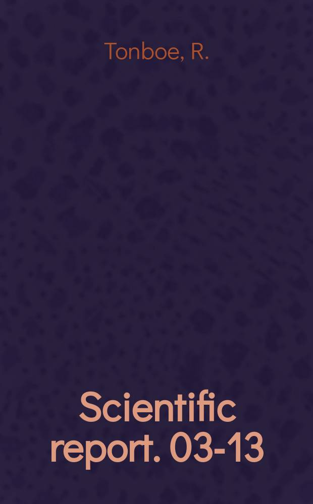 Scientific report. 03-13 : Anomalous winter sea ice...