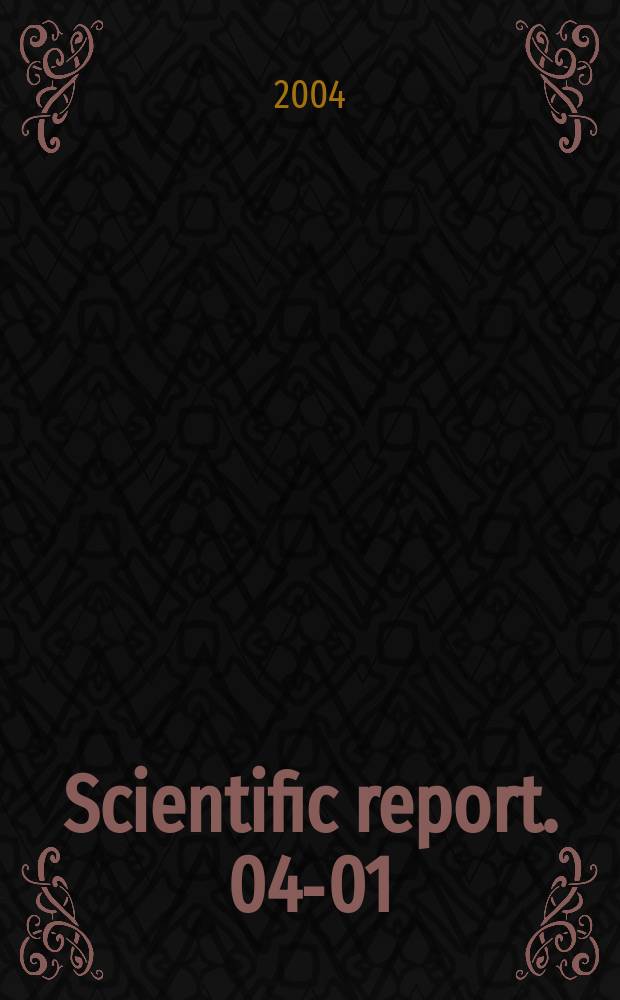 Scientific report. 04-01 : Comprehensive investigations of polar stratospheric aerosols