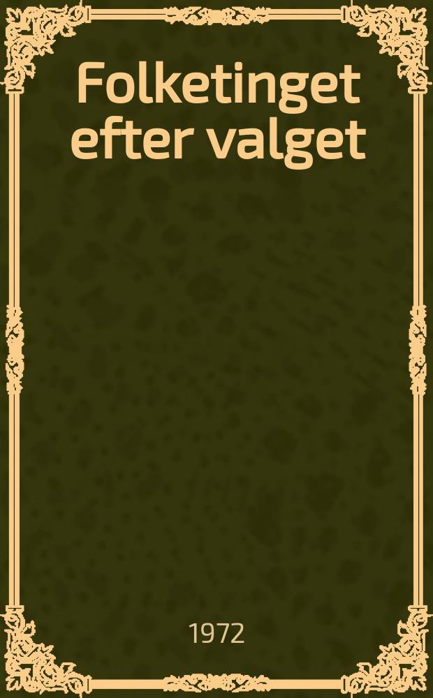 Folketinget efter valget