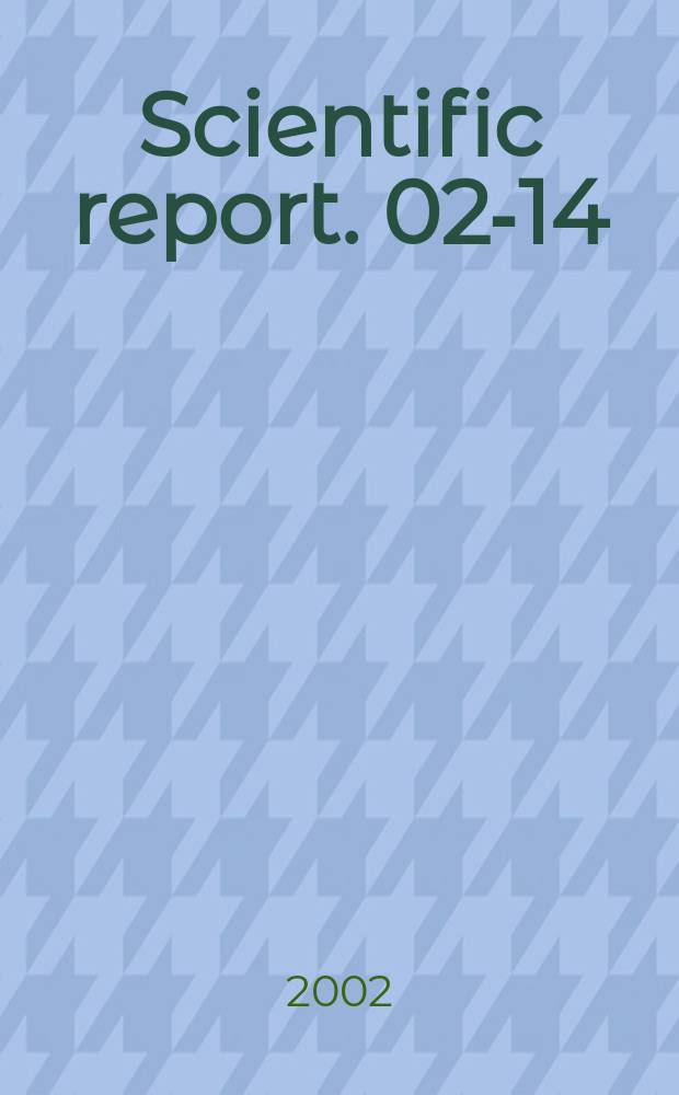 Scientific report. 02-14 : Energetic electron precipitation studied by atmospheric x-rays