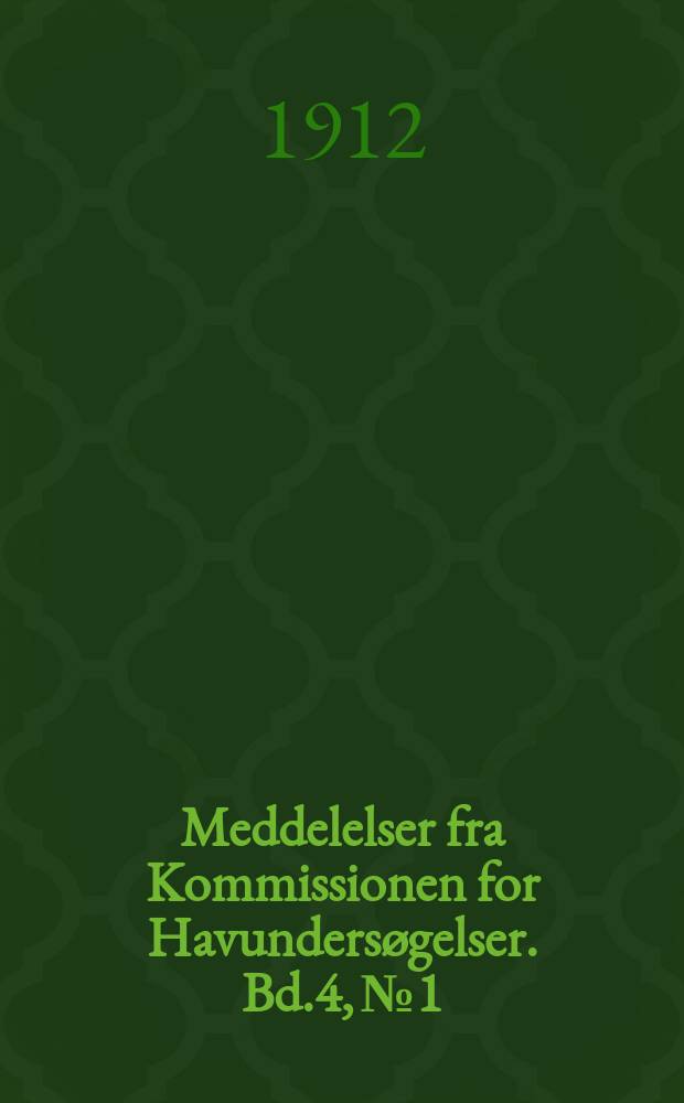 Meddelelser fra Kommissionen for Havundersøgelser. Bd.4, №1 : Contributions to the biology of the plaice with special regard to the Danish plaice-fishery