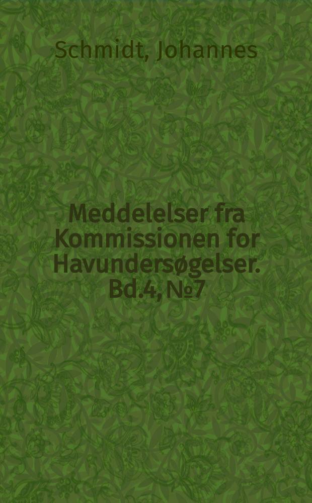 Meddelelser fra Kommissionen for Havundersøgelser. Bd.4, №7 : On the classification of the fresh-water eels (Anguilla)