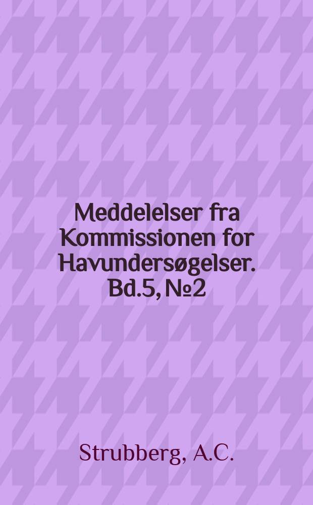 Meddelelser fra Kommissionen for Havundersøgelser. Bd.5, №2 : Marking experiments with cod at the Faeroes