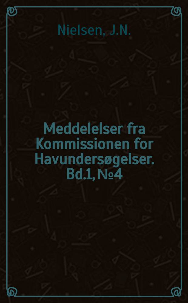 Meddelelser fra Kommissionen for Havundersøgelser. Bd.1, №4 : Hydrography of the waters by the Faroe islands and Iceland during the cruises of the Danish research steamer "Thor" in the summer 1903