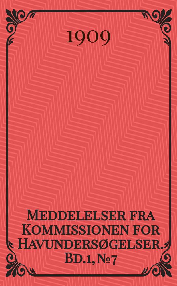 Meddelelser fra Kommissionen for Havunders&oslash;gelser. Bd.1, №7 : Vorkommen und Verbreitung einer Planktonturbellarie Alaurina composita Mecz. in daenischen Gewaessern