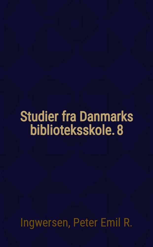 Studier fra Danmarks biblioteksskole. 8 : Lånernes brug af kartoteket
