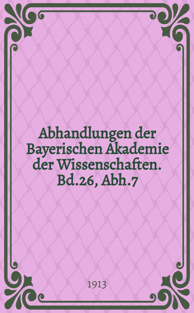 Abhandlungen der Bayerischen Akademie der Wissenschaften. Bd.26, Abh.7 : Die Unioniden des Gebietes zwischen Main und deutscher Donau tiergeographischer und biologischer Hinsicht