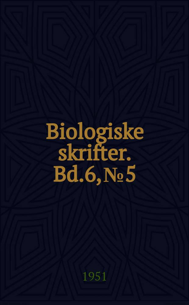 Biologiske skrifter. Bd.6, №5 : Weismann's ring and related organs in larvae of Diptera