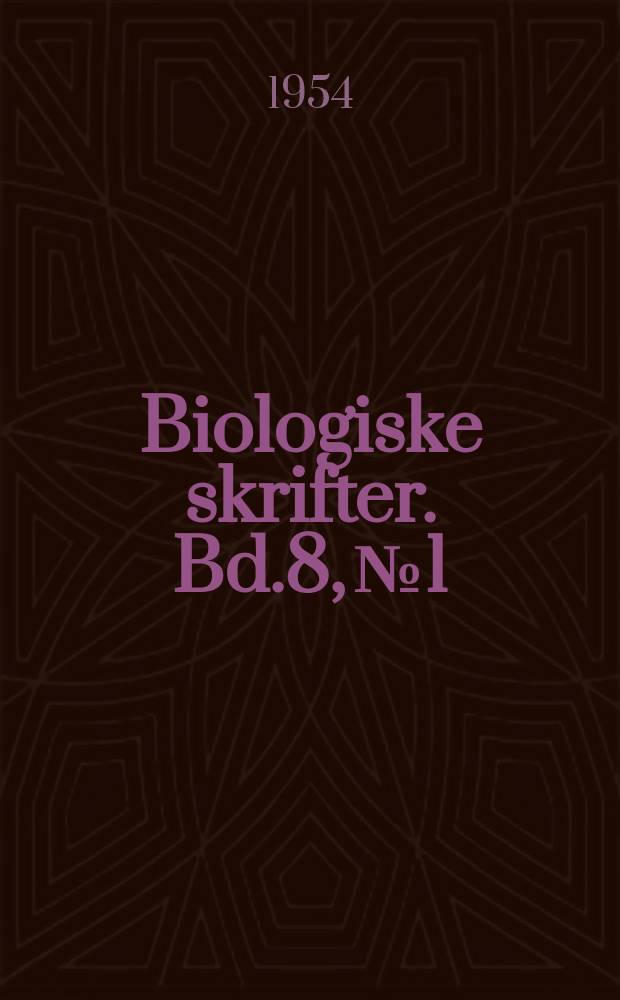 Biologiske skrifter. Bd.8, №1 : Symbolae Afghanicae