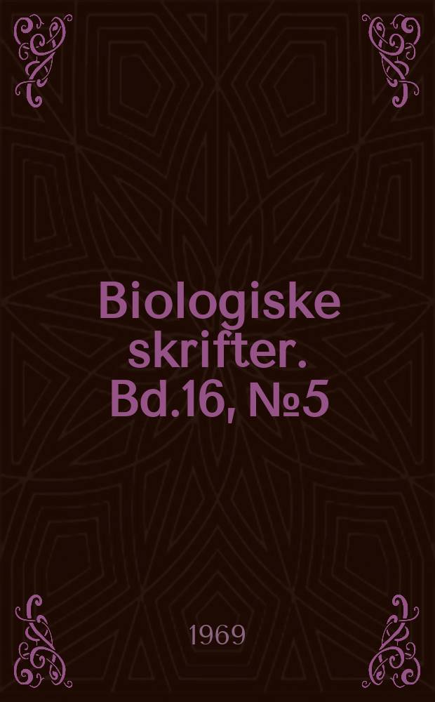 Biologiske skrifter. Bd.16, №5 : On the male urogenital organs of Neoceratodus forsteri
