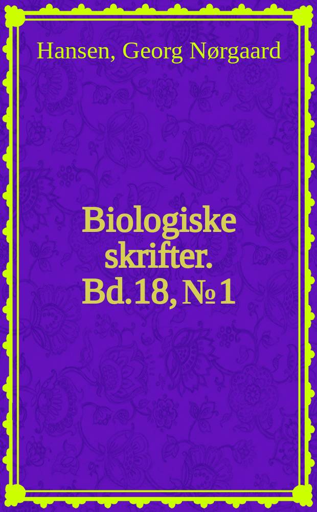 Biologiske skrifter. Bd.18, №1 : On the structure and vascularization of the pituitary gland in some primitive actinopterygians (Acipenser, Polyodon, Calamoichthys, Polypterus, Lepisosteus and Amia)