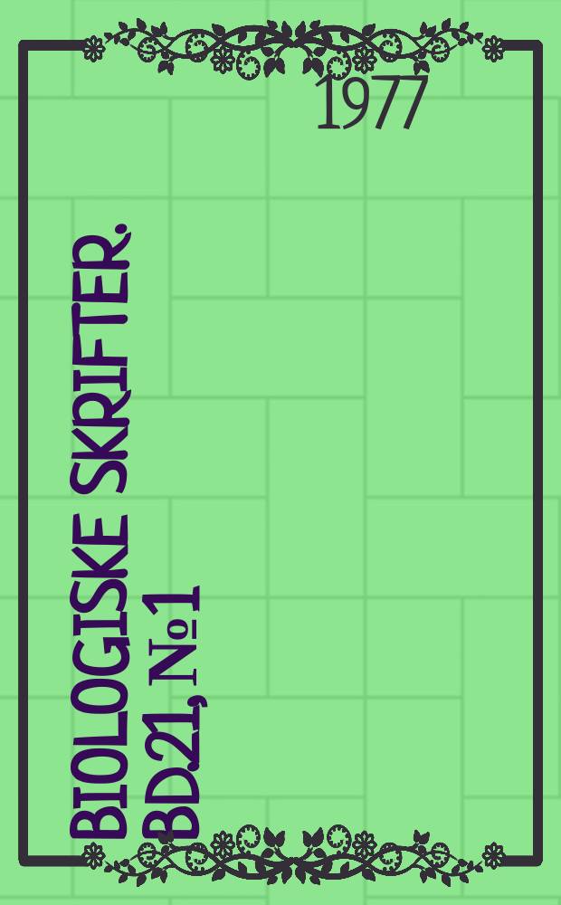 Biologiske skrifter. [Bd.]21, №1 : New or interesting plankton algae