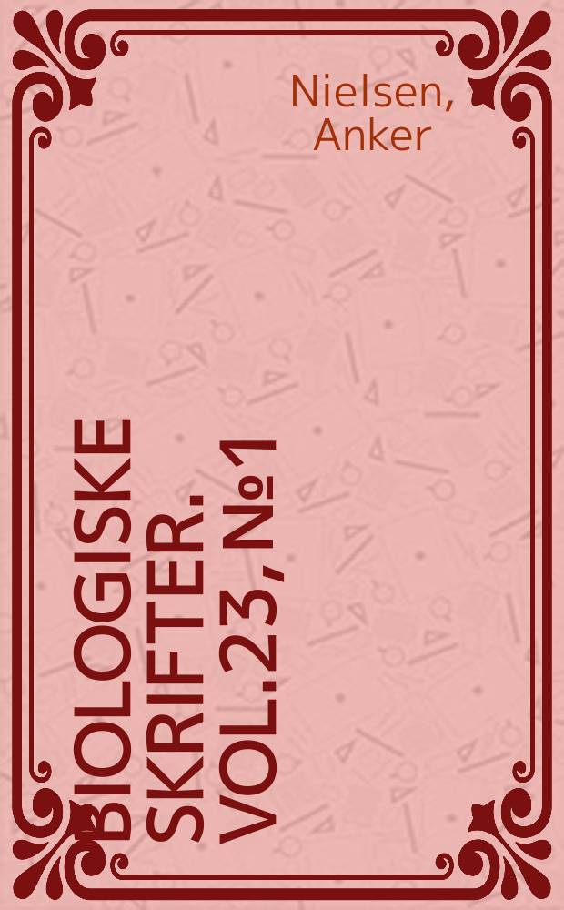 Biologiske skrifter. Vol.23, №1 : A comparative study of the genital segments and the genital chamber in female Trichoptera