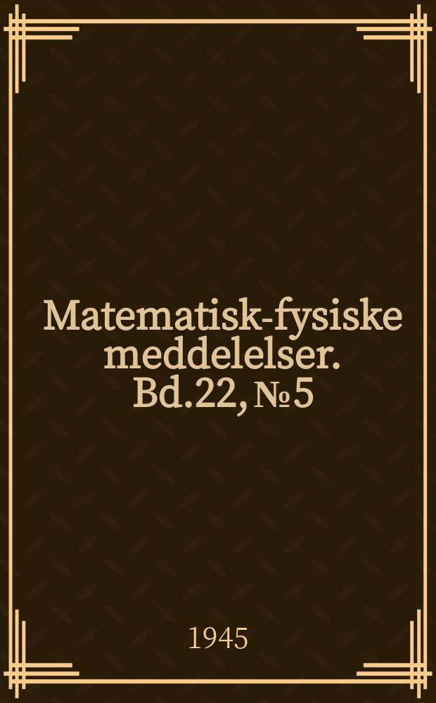 Matematisk-fysiske meddelelser. Bd.22, №5 : &Uuml;ber lineare und quadratische Abbildungen des Raumes auf eine Ebene